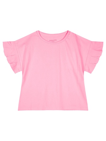 παιδική μπλούζα με φραμπαλά μανίκια για κορίτσι | ροζ