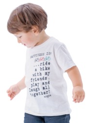 κοντομάνικη μπλούζα με τύπωμα για αγόρι | εκρου