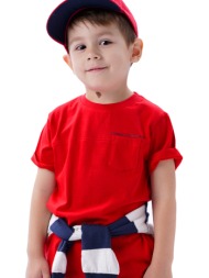 μακό κοντομάνικη μπλούζα με τύπωμα και τσέπη για αγόρι | κοκκινο