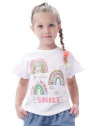 παιδική μπλούζα με τύπωμα γκλίτερ για κορίτσι | λευκο