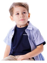 μακό κοντομάνικη μπλούζα με τύπωμα και τσέπη για αγόρι | μαρεν