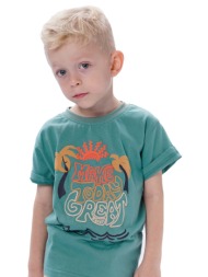 μακό κοντομάνικη μπλούζα με τύπωμα και τσέπη για αγόρι | πρασινο της ερημου