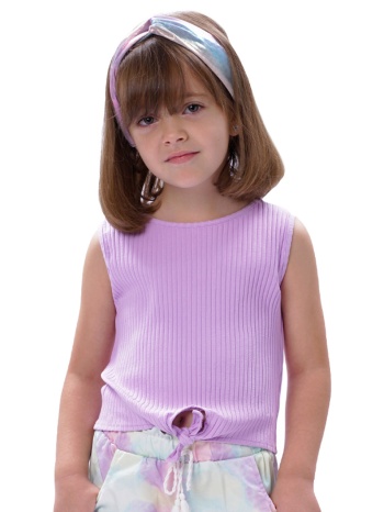 παιδική αμάνικη μπλούζα κροπ για κορίτσι | λιλα