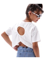 παιδική μπλούζα κροπ με κέντημα για κορίτσι | εκρου