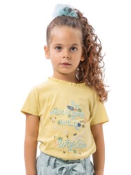 παιδική μπλούζα με τύπωμα και κέντημα για κορίτσι | τζιντζερ