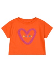 παιδική μπλούζα κροπ με τύπωμα για κορίτσι | πορτοκαλι