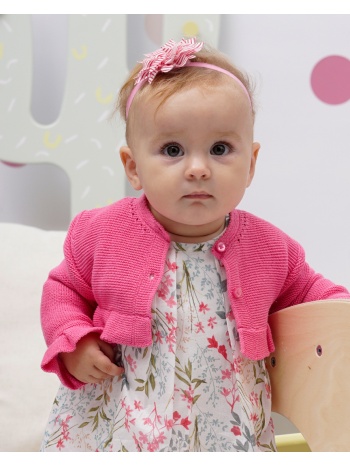 βρεφικό πλεκτό μπολερό για κορίτσι (3-18 μηνών) | φραουλα