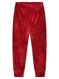 βελουτέ παντελόνι φόρμας μονόχρωμη για κορίτσι | κερασσι