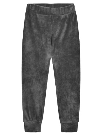 βελουτέ παντελόνι φόρμας μονόχρωμη για κορίτσι | σκουρο γκρι