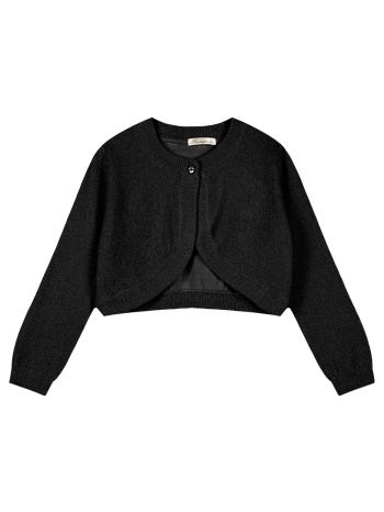 πλεκτό μπολερό με μεταλιζέ λούρεξ κλωστή για κορίτσι | μαυρο