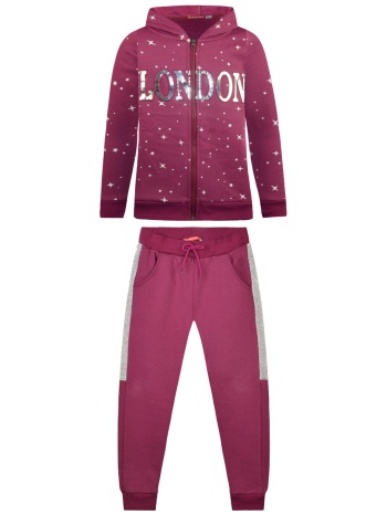 σετ 2 τεμάχια φούτερ φόρμα με ανάγλυφο τύπωμα για κορίτσι |