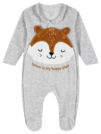 βρεφικό βελούδινο φορμάκι για αγόρι (0 - 12 μηνών) | εκρου