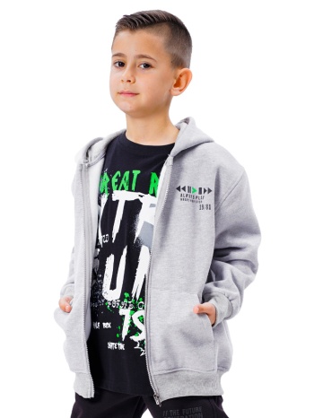 ζακέτα φούτερ με κουκούλα και τύπωμα για αγόρι | μελανζε