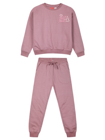 σετ φούτερ φόρμας με τύπωμα για κορίτσι | σκονισμενο λιλα