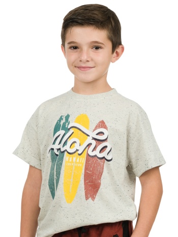 μακό κοντομάνικη μπλούζα με τύπωμα για αγόρι | εκρου σε προσφορά