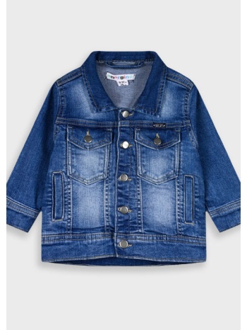 λεπτό τζην μπουφάν για βρεφικό αγόρι (6 - 24 μηνών) | μπλε σε προσφορά