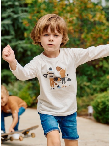 μπλούζα με τύπωμα για αγόρι | εκρου σε προσφορά