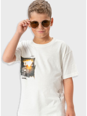 μπλούζα με τύπωμα για αγόρι | εκρου σε προσφορά