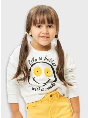 μπλούζα με τύπωμα για κορίτσι | εκρου σε προσφορά