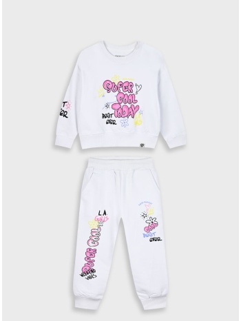 φόρμα με τύπωμα για κορίτσι | λευκο σε προσφορά