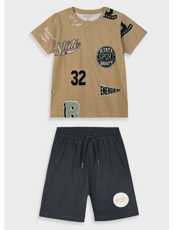 σετ με εμπριμέ μπλούζα για αγόρι | μαυρο σε προσφορά