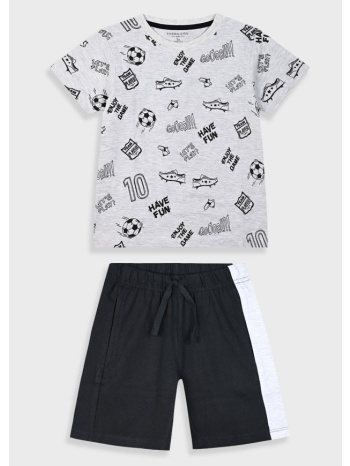 σετ με εμπριμέ μπλούζα για αγόρι | μαυρο σε προσφορά