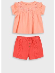 σετ μπλούζα και σορτς για βρεφικό κορίτσι (0 - 18 μηνών) | κοραλλι