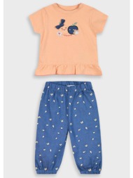 σετ μπλούζα με παντελόνι για βρεφικό κορίτσι (3 - 24 μηνών) | μπλε τζην