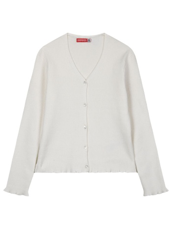 παιδική πλεκτή ζακέτα ριπ για κορίτσι | εκρου σε προσφορά