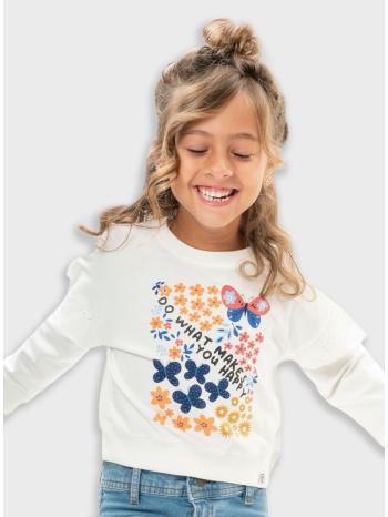 μπλούζα με τύπωμα για κορίτσι | εκρου σε προσφορά