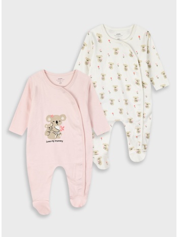 σετ 2 φορμάκια για βρεφικό κορίτσι - οργανικό βαμβάκι