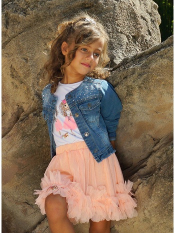 λεπτό τζην μπουφάν για κορίτσι | μπλε τζην