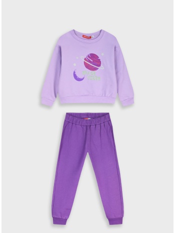 φούτερ φόρμα με τύπωμα | μωβε