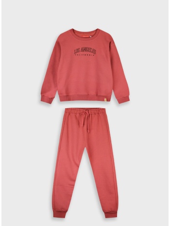 φούτερ φόρμα με τύπωμα | dusty rose