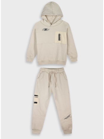 φούτερ φόρμα με τύπωμα | βανιλια