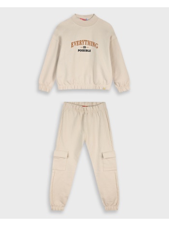 φούτερ φόρμα με τύπωμα | βανιλια