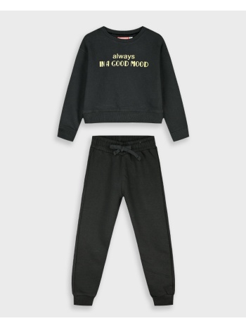 φούτερ φόρμα με τύπωμα | μαυρο