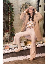 πανωφορι teddy μπεζ μπεζ