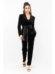 παντελονι βελουδο με λαστιχο πισω μαυρο