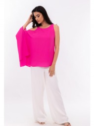 πουκαμισα plus size αμανικη μουσελινα φουξ φουξ