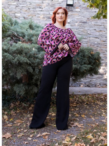 μπλουζα με μοτιβα και καμπανα μανικι multicolor σε προσφορά