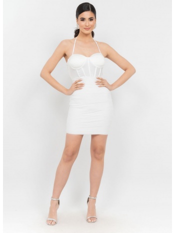 φορεμα κοντο στραπλες λευκο σε προσφορά