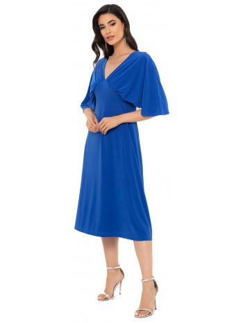 φορεμα μιντι ελαστικο με νυχτεριδα μανικι μπλε ρουα μπλε σε προσφορά