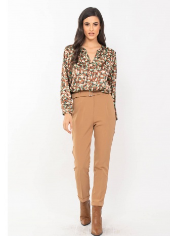 παντελονι με λαστιχο και ζωνη καμηλο καμηλο σε προσφορά