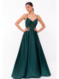φορεμα μακρυ με σκισιμο πρασινο πρασινο