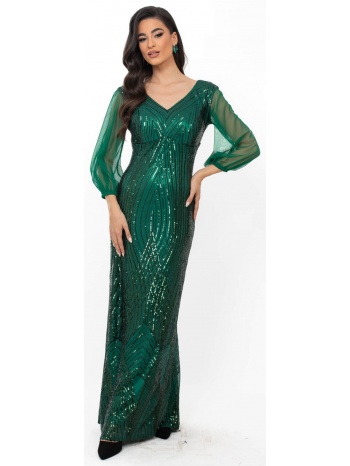 φορεμα plus size μακρυ παγετα με c trough μανικια πρασινο σε προσφορά