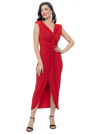 φορεμα λουρεξ ελαστικο με σουρα κοκκινο κοκκινο σε προσφορά