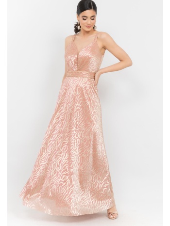 φορεμα λουρεξ με ζωνη ροζ-gold ροζ σε προσφορά