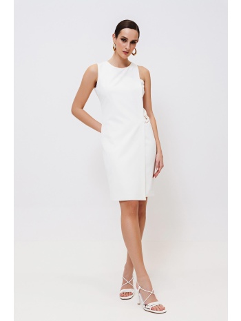 φορεμα μιντι φακελος λευκο λευκο