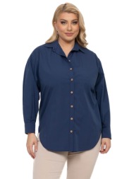 πουκαμισο plus size βαμβακερο μπλε μπλε